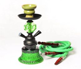 new Hookah Set Double Hook Glass Pot Plastic Soft Hose Ceramic Bowl Charcoal Holder Charcoal Tong Shisha Narguile Chicha Pipe Wate1535143