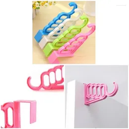 Hangers Multi-Function Home Accessories Foldable Clothes Hanger Drying Rack 5 Hole Suit Bathroom Door Plastic Organiser