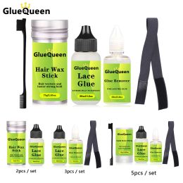 Adhesives Front Lace Wig Glue Waterproof Lace Tape Remover Hair Brush With Melt Band Wax Stick For Lace Frontal Wig Installation Kit Set