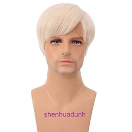 2023 Movie Live Barbie Male Lead Ken cosplay Wig Light Gold Short Hair