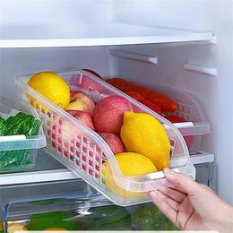 Storage Bottles 4pcs Home Transparent Refrigerator Compartment Thickened Plastic Food And Organisation Box Basket