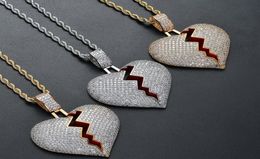 Fashion Hip Hop Personality heartbreak shape Necklace Pendant Chains for Mens and Women Party Wedding Lovers Gift Jewelry5993823