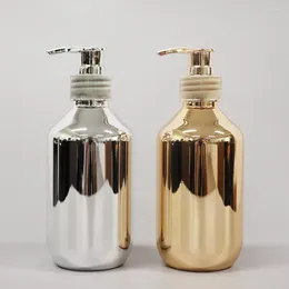 Storage Bottles 300/500ml Hand Soap Dispensers Bathroom Shampoo Bottle Gold Chrome Plastic Liquid Rust-proof Body Wash