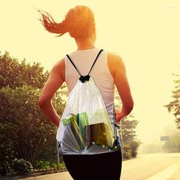 Drawstring Transparent Backpack School Tote Gym Bag Sport Pack