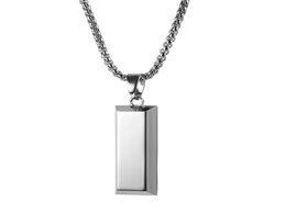 Fashion Men Hip Hop Jewelry Bullion Pendant Necklace Design Gold Silver Color Style Mens Stainless Steel Necklaces With Chain6873162