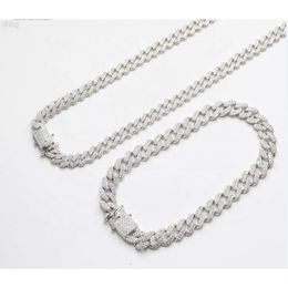 Selling 13mm Iced Out Miami Cuban Link Necklace Gold Silver Plated Necklaces Chain Diamond Chain Bling for Men