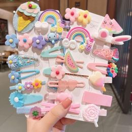 Hair Accessories 14pcs Children Hairpin Fruit Clips Baby Side Bangs Clip For Cute Girls Headdress Set269y