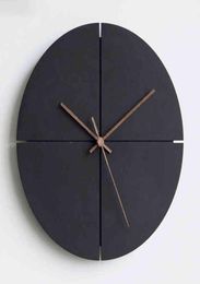 Wooden Wall Clock with Walnut Hands Silent Quartz Round Square Decorative Clock for Living Room Home Office Black H12309664151