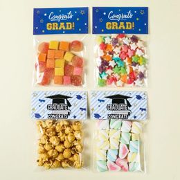 Party Decoration 10pcs Treat Bag Topper DIY Paper Cards Candy Bags Graduation Theme Decorations 2024 Supplies