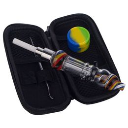 Healthy_Cigarette NC101 Heady Color Dab Rig Smoking Pipe Glass Bong Bag Set 510 Titanium Ceramic Quartz Nail Spill-Proof Water-Cooled Glass Pipes Dabber Tool Case