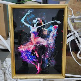 Home Decor Diamond Painting Crystal Porcelain Painting Living Room Hotel Wall Decoration Modern Decorative Painting Dancing Girl