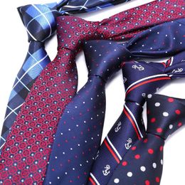 Bow Ties 15Colors Skinny 6CM Mens Necktie Polyester Silk For Man Striped Dots Jacquard Cravat Business Wedding Party Accessories