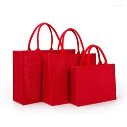 Shopping Bags Women Burlap Tote Jute Large Beach Handbag Vintage Reusable Gift Bag For Grocery Crafts Birthday Parties Wedding