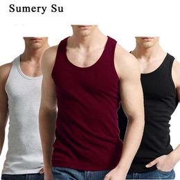 Men's Tank Tops Tank top mens fitness cool summer 100% pure cotton tank top mens sleeveless top gym ultra-thin casual underwear mens gift 7 Colours 1 pieceL2404