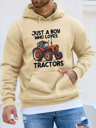 Sweatshirts Mens Hoodies Sweatshirts Fashionable LOVE TRACTORS sweatshirt hoodie with patterns mens long sleeved drawstring autumn and winter casual wear 240425