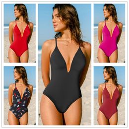 New Women's Gathering Slimming and Sexy Backless One-piece Swimsuit for Women's Swimwear