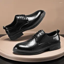 Dress Shoes Elegant Men's Wedding Derby Style Casual Party Black Italy