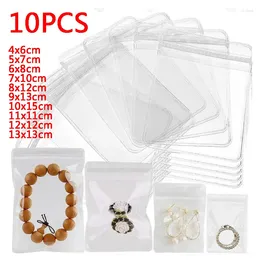 Jewellery Pouches 10Pcs Transparent PVC Organiser Bags Anti-Oxidation Earring Pendant Necklace Bracelet Storage Holder Box