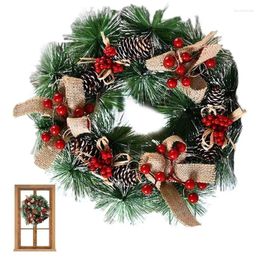 Decorative Flowers Christmas Wreath Pine Cones Decor Artificial Outdoor Winter Non Fading Exquisite And Realistic For