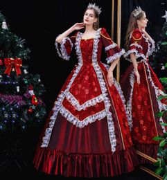 Party Dresses Wine Red Wedding | Birthday Christmas Dress Gown Reenactment Theater Clothing