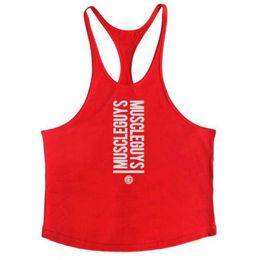 Men's Tank Tops Professional Fitness Loose Y-Back 1cm Thin Shoulder Strap Fitness Lace up Tank TopL2404