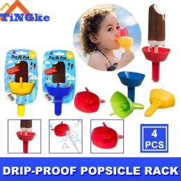 Tools DripProof Popsicle Rack Drip Free Ice Holder Frozen Treats Rack Popsicle Holder with Straw for Kids Ice Cream