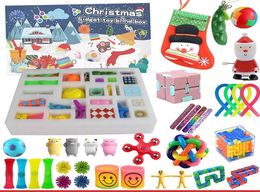 Toys Christmas Advent Calendar Pack Anti Stress Toy Set Marble Gift Sensory Antistress Relief Blind Box Xmas Santa Claus Gifts For Kids Children Friends6285041