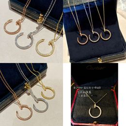 Jewelery Designer Diamond Juste Necklace Circle Pendant Classic for Womens Long Chain Titanium Sier Gold Pated with Box Original Quality