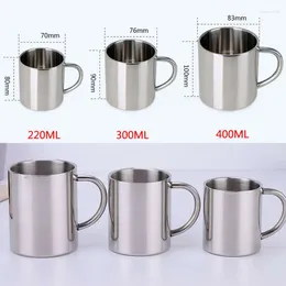 Mugs Double Wall Stainless Steel Coffee Cup 300ml Portable Thermo Travel Mug Jug Milk Tea Cups Office Water