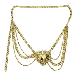 Belts Fashion Waist Chain With Heart Pendant Female Belt Eye-Catching Body Corset Decors DXAA