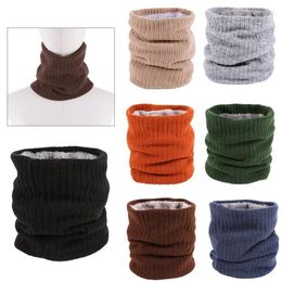 Bandanas Winter Hiking Cycling Scarf With Faux Fur Knit Neck Unisex Warmer Chunky Soft Thick Circle Loop Scarves For Woman Man