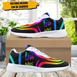 Casual Shoes Fashion Love To Win Print Breathable Soft Women Shoe Comfort Absorbing Non-slip Ladies Sneaker For Outdoor