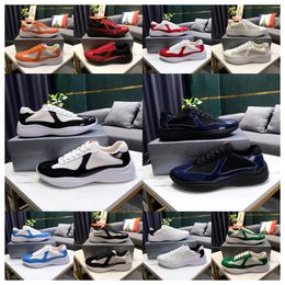 New Designer shoes men americas cup sneakers low leather patent leather lace up black green yellow fashion round toe sport casual shoe