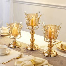 Candle Holders Holder Wedding Centrepieces Table Decoration Gold Home Accessories Living Room Decor Crystal Glass Stick