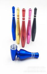 bowling bottle Ball Smoking Pipe 78mm metal filter tobacco Dry Herbal cigarette holder Jamaica hand pipes 5 colors Tools Accessori2649893