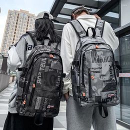 Backpack College Student Trend Multi-layer Design Outdoor Travel Rucksack Couple Laptop Bag Campus Schoolbag