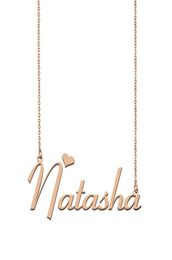 Natasha Name Necklace Custom Nameplate Pendant for Women Girls Birthday Gift Kids Friends Jewelry 18k Gold Plated Stainless S5759061