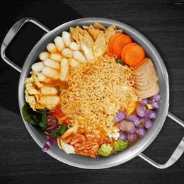 Pans Stainless Steel Anti-spill Pot Korean Ramen Noodle Large Soup Wok Pots Pan Pasta