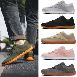 Casual Shoes Men's Wide Barefoot Canvas Sneaker 2024 Fashion Flats Soft Zero Drop Sole Wider Toe Light Weight Sneakes Big Size 47