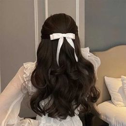 Hair Clips Barrettes Lystrfac Fashion Fabric Womens Clip Ribbon Black and White Bow Top