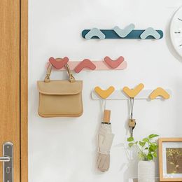 Hooks Nordic Candy Colour Straight Triple Adjustable Rounded Corners Coat Wall Stickers No Punching Home Wardrobe Hook