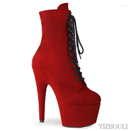 Dance Shoes Suede Material With Ankle Boots 17cm Sexy Model Nightclub Pole Dancing Practise