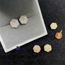 Best Selling Instock Wholesale Price 925 Silver iced out Jewellery ear studs VVS Moissanite Diamond Men stud earrings