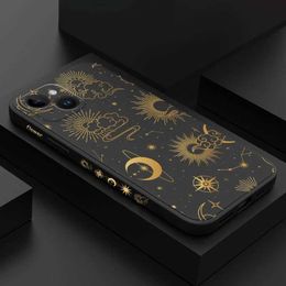 Cell Phone Cases Golden Starry Sky phone case suitable for iPhone 14 13 11 X XR XS SE2 SE2020 8 7 6 6S Plus Pro Max mini silicone cover J240426