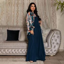 Ethnic Clothing Ramadan Muslim Women Print Maxi Dress Eid Mubarak Djellaba Saudi Arabic Robe Islamic Dubai Abaya Turkey Kaftan Jalabiya