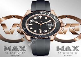 Watches of Men Super Factory 40MM Rose Gold Watches Mens Cal 3135 Watch 28800 vph Hz Automatic Movement VRF Dive Rubber Strap Sapp4371259