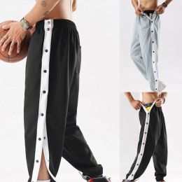 Sweatpants Student Side Breasted Sports Men's Grey Summer Thin Ice Loose Legged Full Open Button Basketball Pants Fashion