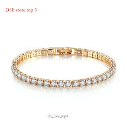 tennis bracelet woman Women Bracelet Men Blue Emerald Pink Cubic Zirconia Hiphop Sier Gold Plated Jewellery Diamond One Row Hip Hop 4mm Crystal 1010