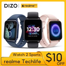 Watches Realme Techlife Dizo Watch 2 Sports Smart Watch 1.69 Inch Full Touch Screen Waterproof Bluetooth Smartwatch Men Women