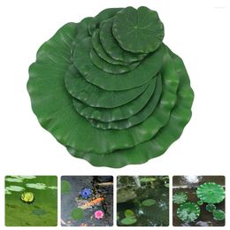 Decorative Flowers 8 Pcs Simulated Lotus Leaf Lily Pads Outdoor Pond Accessory Plants Artificial